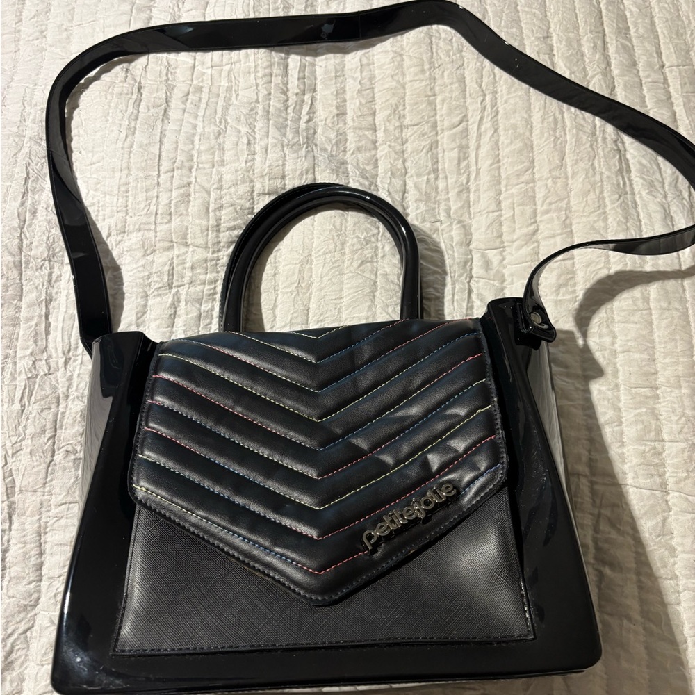 Petite Jolie Black and Gray Shoulder Bag